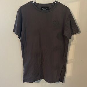 Short Sleeve Crewneck Tee in Washed Brown